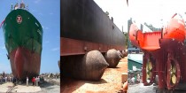 Botaduras de Barcos Reparación de Buques Salvamento Marítimo Utilizando Bolsas de Aire de Caucho