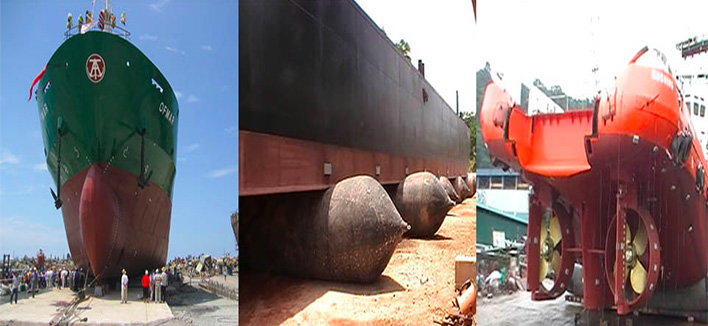 Boat Repair lançamentos Salvage Navio Usando Rubber Air Bags